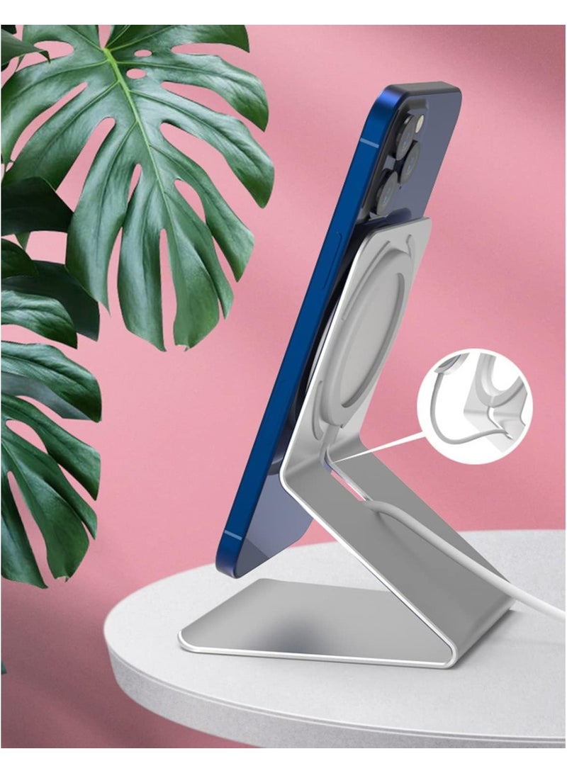 تايكوم حامل هاتف Mag Safe مثبت على المكتب، قاعدة ألومنيوم لهاتف iPhone 12/13 Pro Max Mini Z Shape. - Image 2
